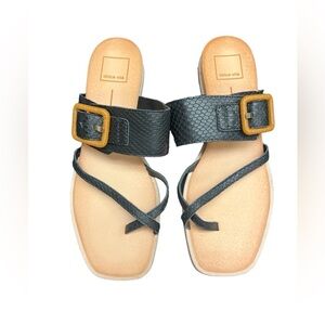New Dolce Vita Perris Black Square Toe Sandals 8.5